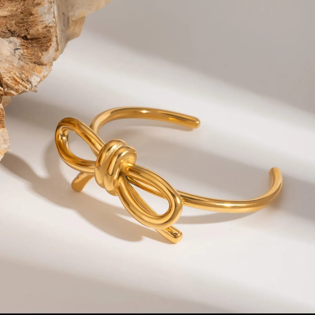 Stainless Steel Gold Bow Bracelet