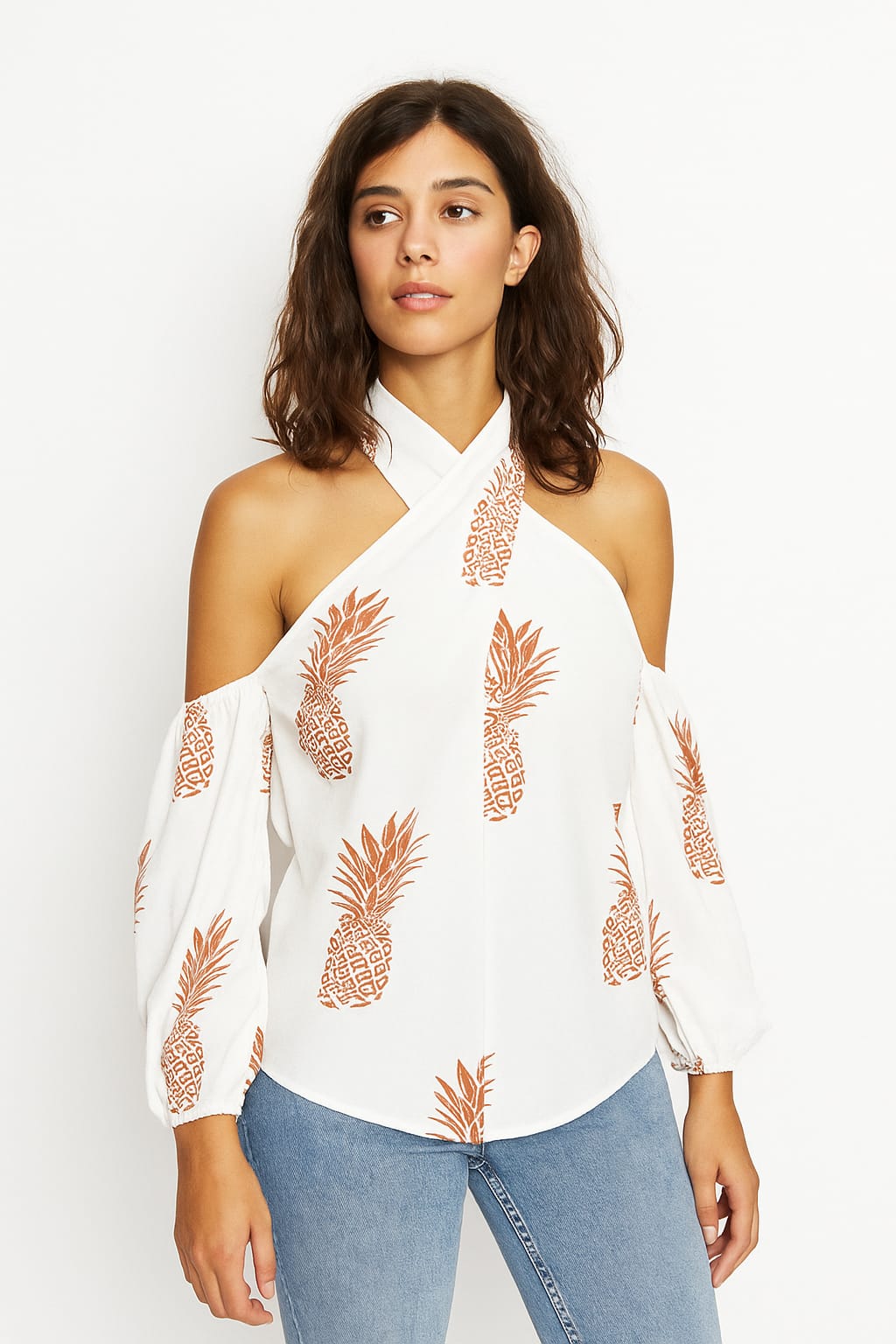 Pineapple Print Halter Neck Top
