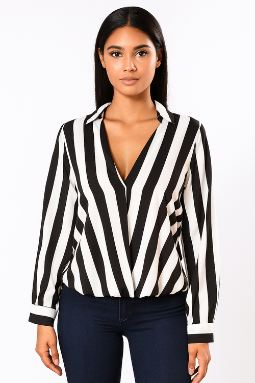 Black & White Striped Top